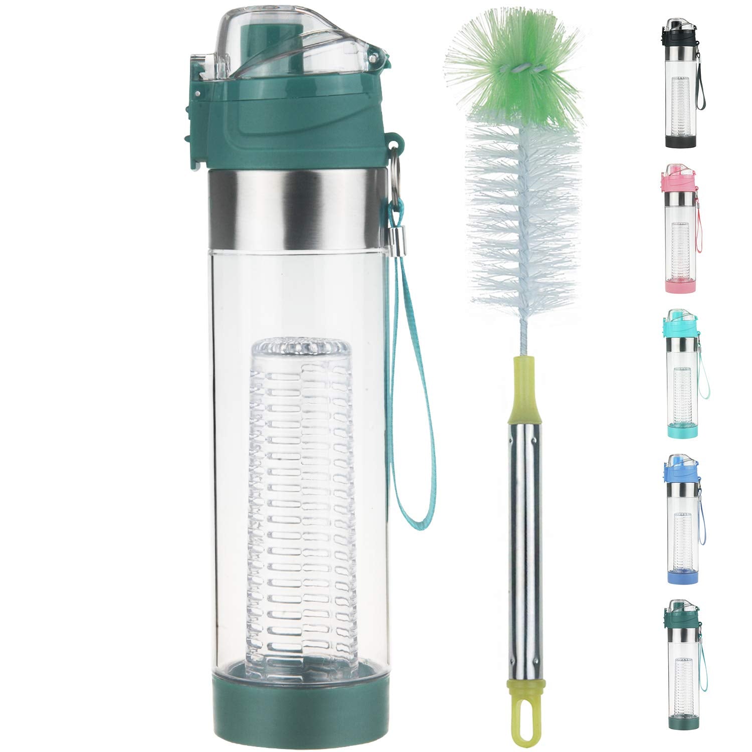 ORIGIN Fruit and Tea Infuser Borosilicate Glass Water Bottle with Neop - Origin Glass Co