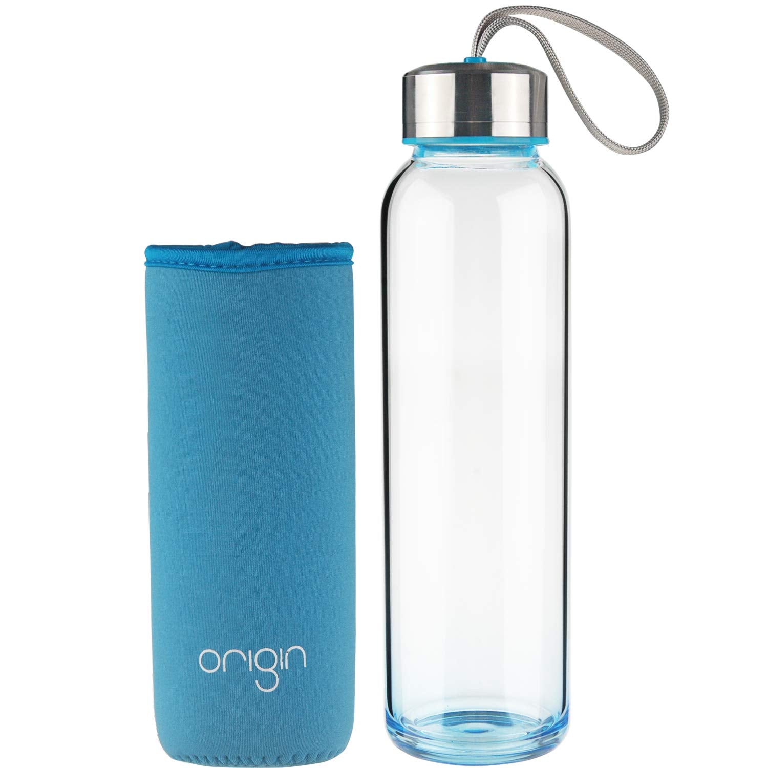 Origin Kids Glass Water Bottle Leak-Proof Flip Cap Lid w/ Protective P -  Origin Glass Co