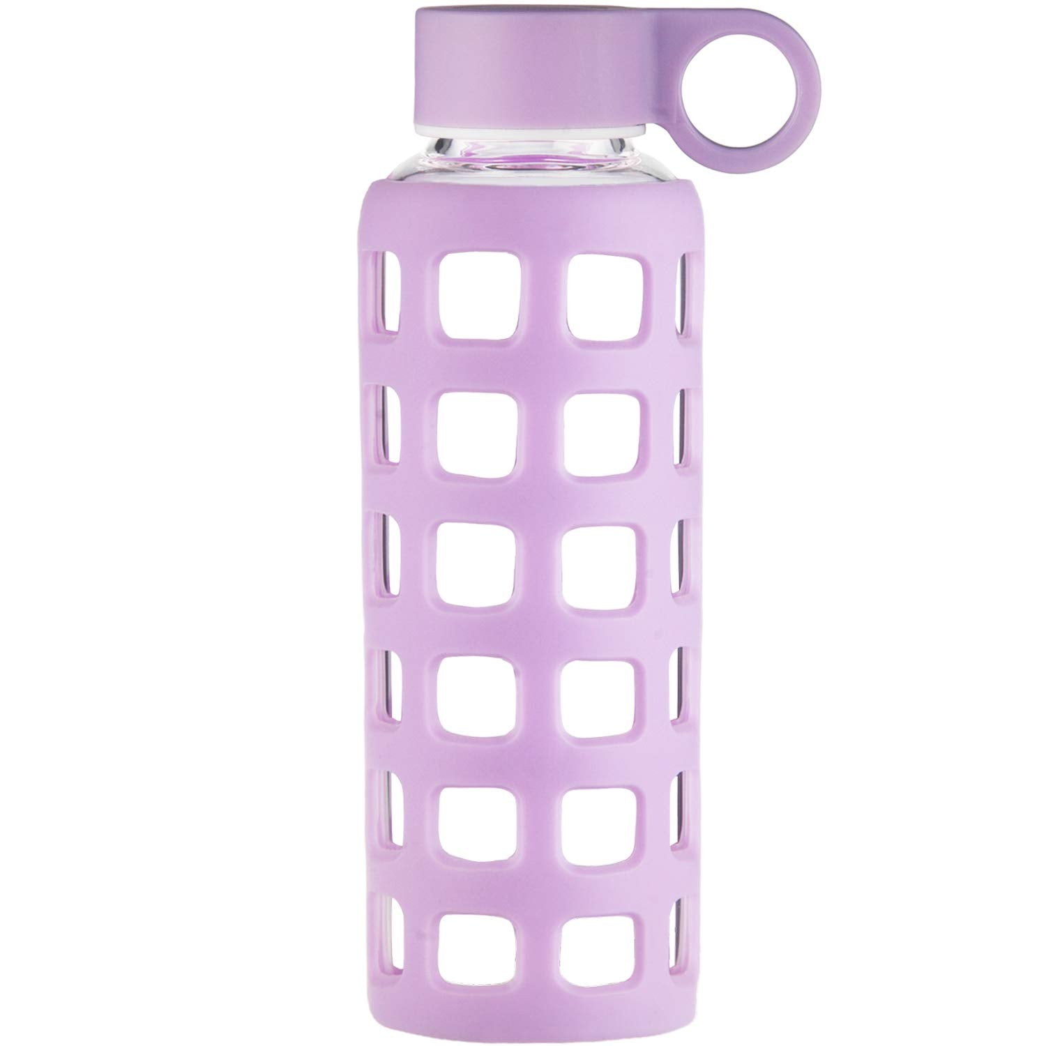 ORIGIN Borosilicate Glass Water Bottle with Fun Square Silicone
