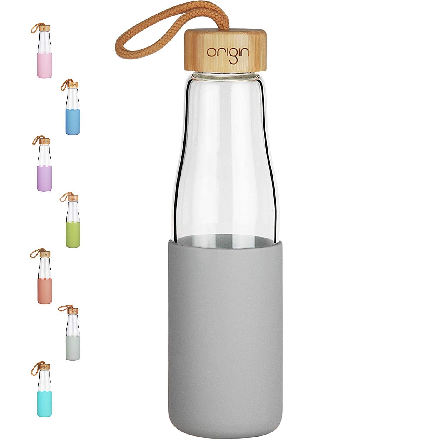 Engraved Glass Water Bottle With Bamboo Lid,glass Bottle With Silicon  Sleeve,boss Mom Water Bottle, 
