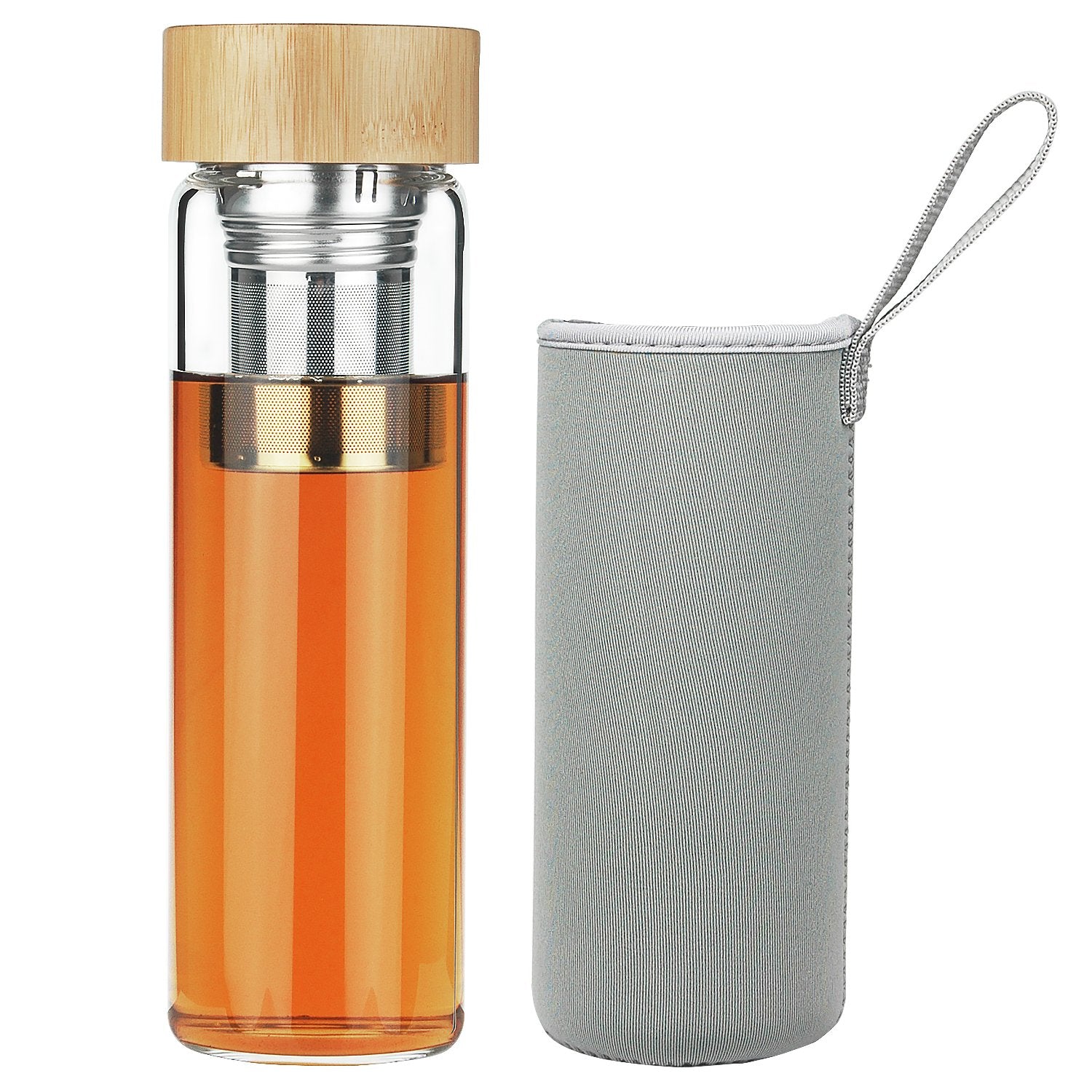 Glass Water Bottle with Tea Infuser